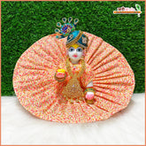 Coton Plain Peach Laddu Gopal Poshak